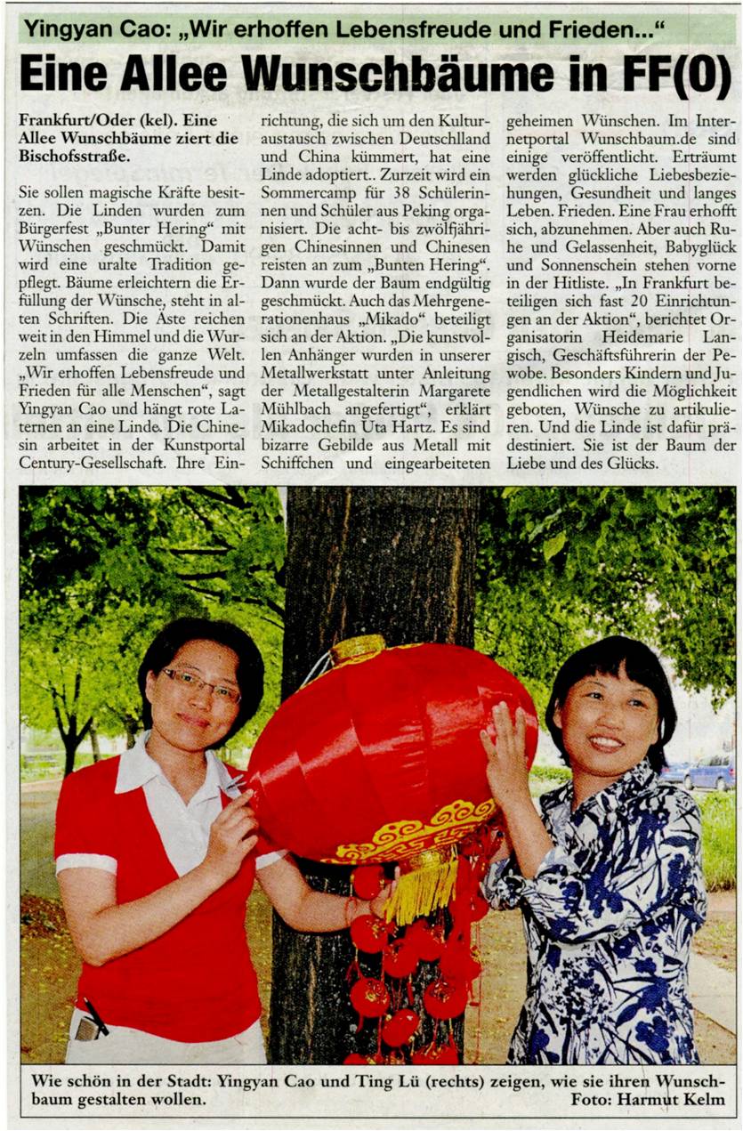 Eine Allee Wunschbäume in FF(O), Oderlandspiegel